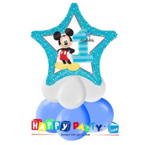 centrotavola azzurro primo compleanno bimbo topolino