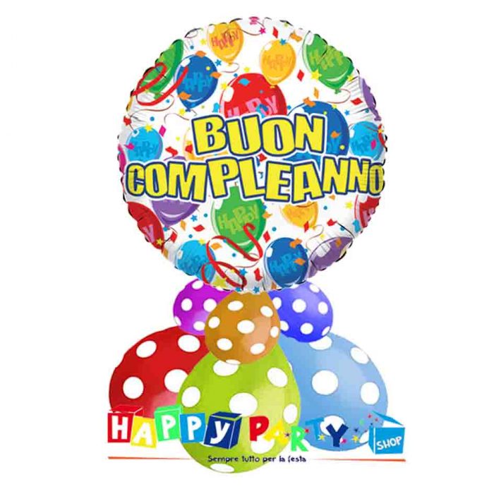Composizione Centrotavola Palloncino Buon Compleanno - immagine 3