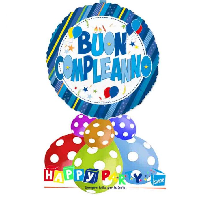 Composizione Centrotavola Palloncino Buon Compleanno - immagine 5
