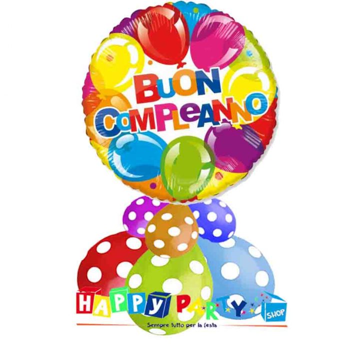 Composizione Centrotavola Palloncino Buon Compleanno - immagine 4