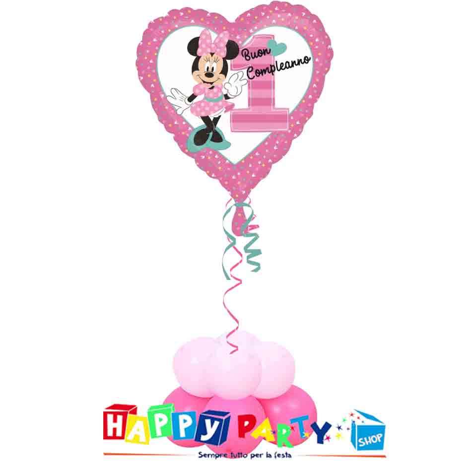 SET Palloncino 1 Compleanno Minnie - Momenti Felici