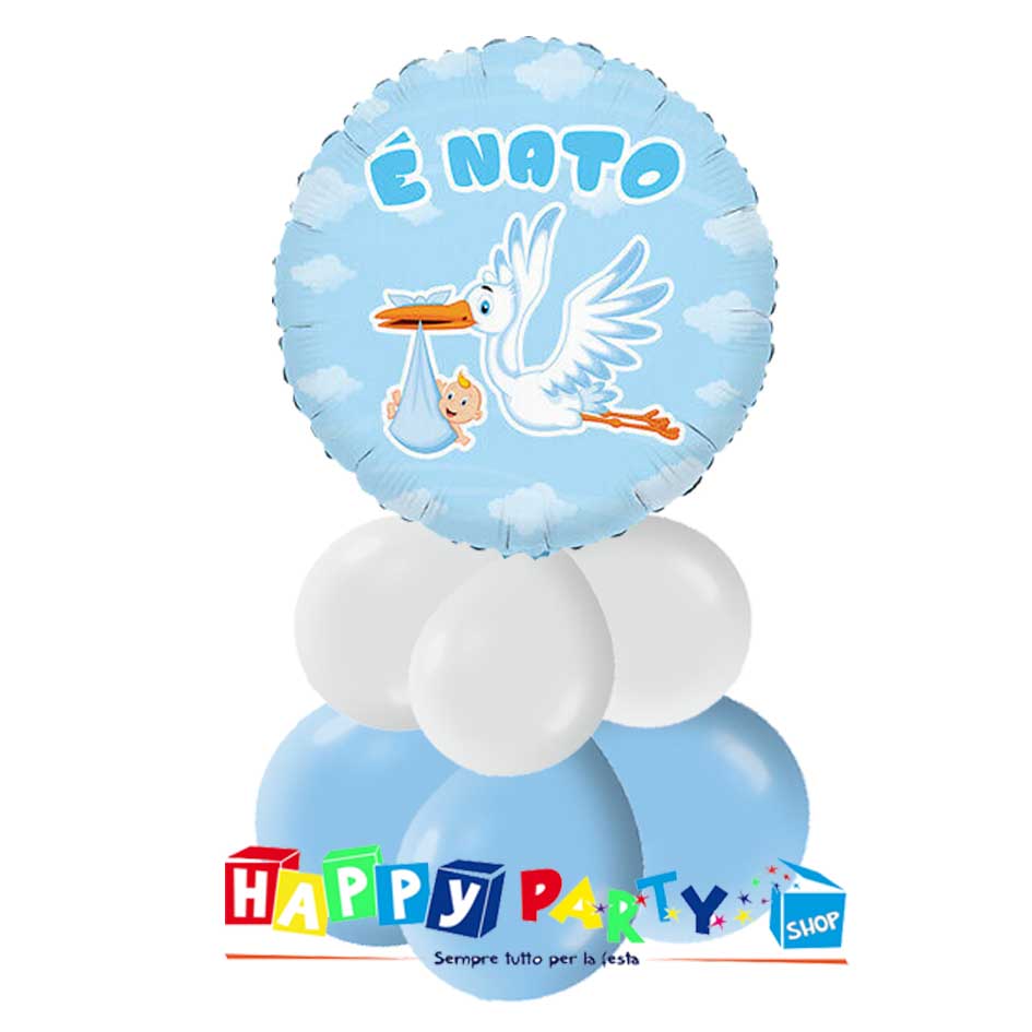 Composizione di Palloncini per nascita Bimbo It's a Baby Boy azzurro –  partyeballoon