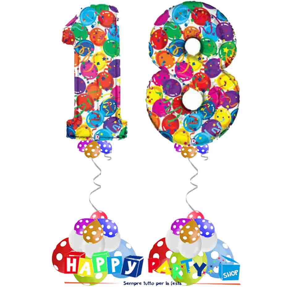 Composizione 2 Palloncini Numeri Grandi 100cm 60 Anni * Happy Party Shop *