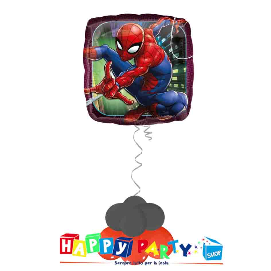 Composizione Palloncino Mylar Spiderman Quadrato 45cm