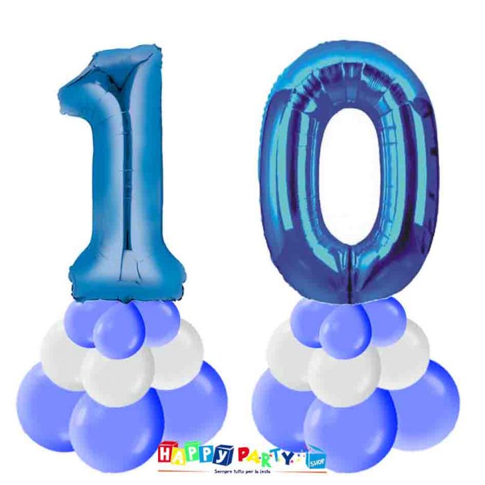 Composizione Centrotavola Palloncini 10 anni 30cm
