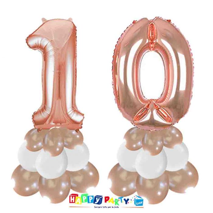 Composizione Centrotavola Palloncini 10 anni 30cm - immagine 5
