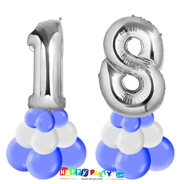 Composizione Centrotavola Palloncini 18 anni 30cm - immagine 4