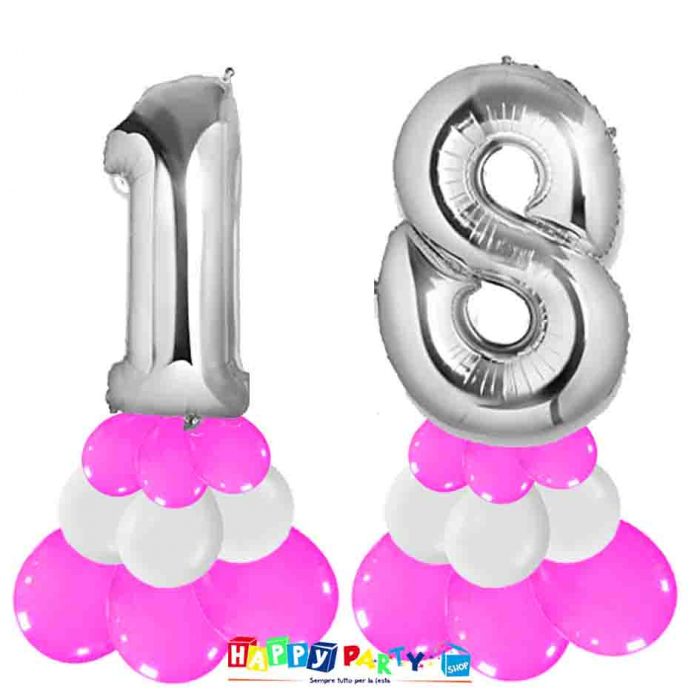 Composizione Centrotavola Palloncini 18 anni 30cm - immagine 6