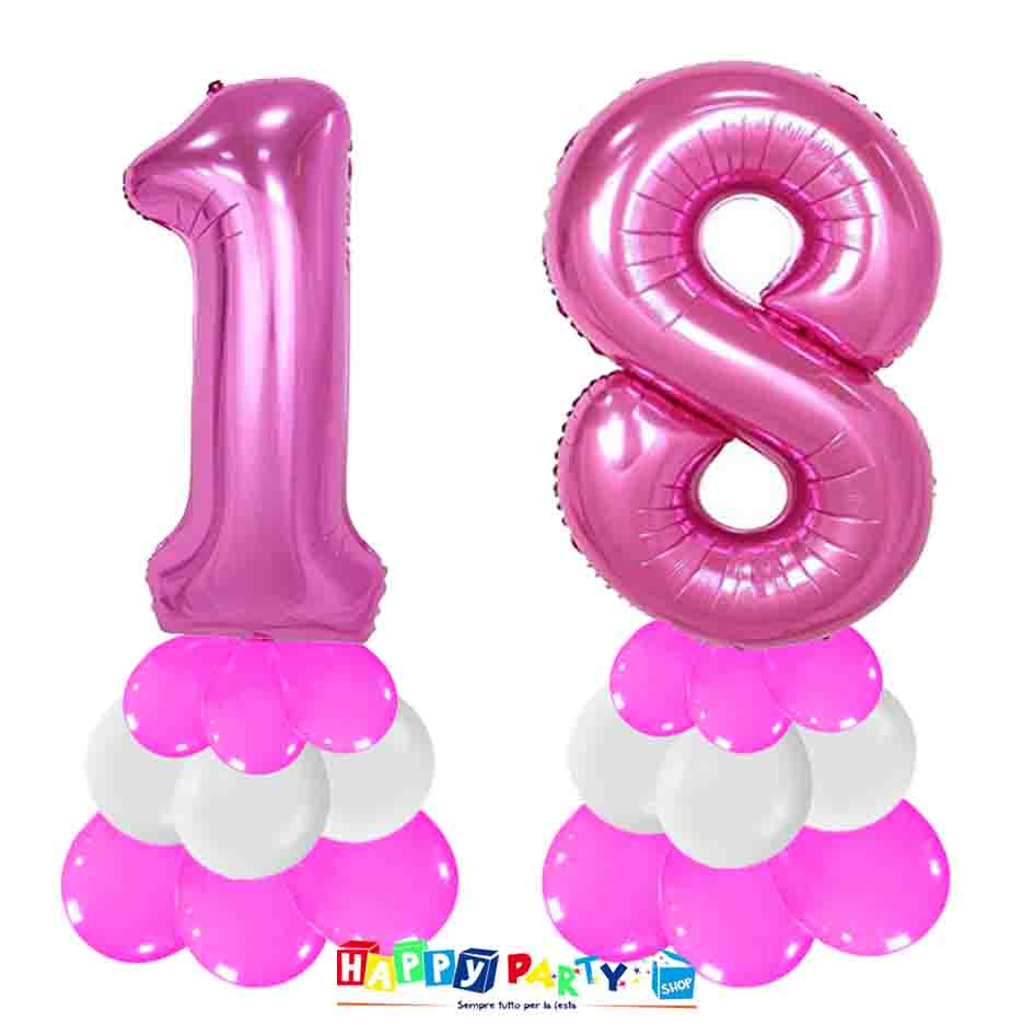 Composizione Centrotavola Palloncini 18 anni 30cm * Happy Party Shop *