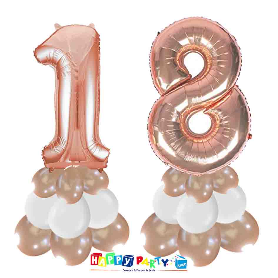 Composizione Centrotavola Palloncini 18 anni 30cm * Happy Party Shop *