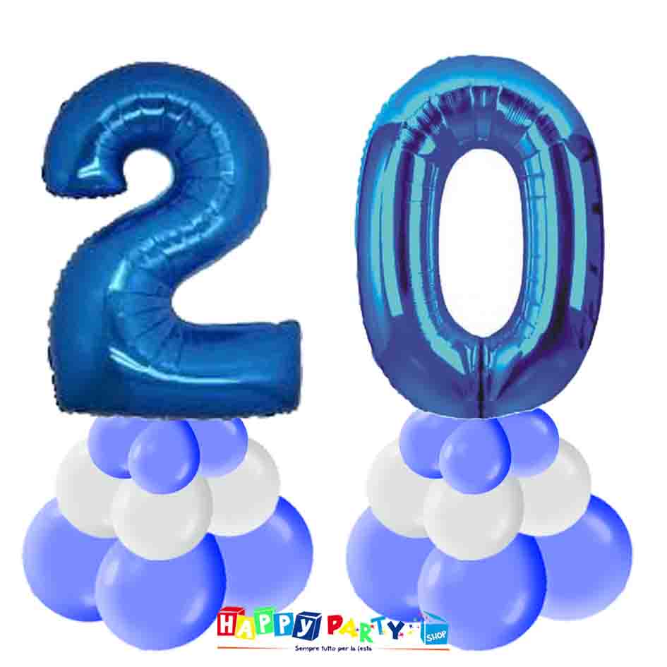 Composizione Centrotavola Palloncini 20 anni 30cm * Happy Party Shop *