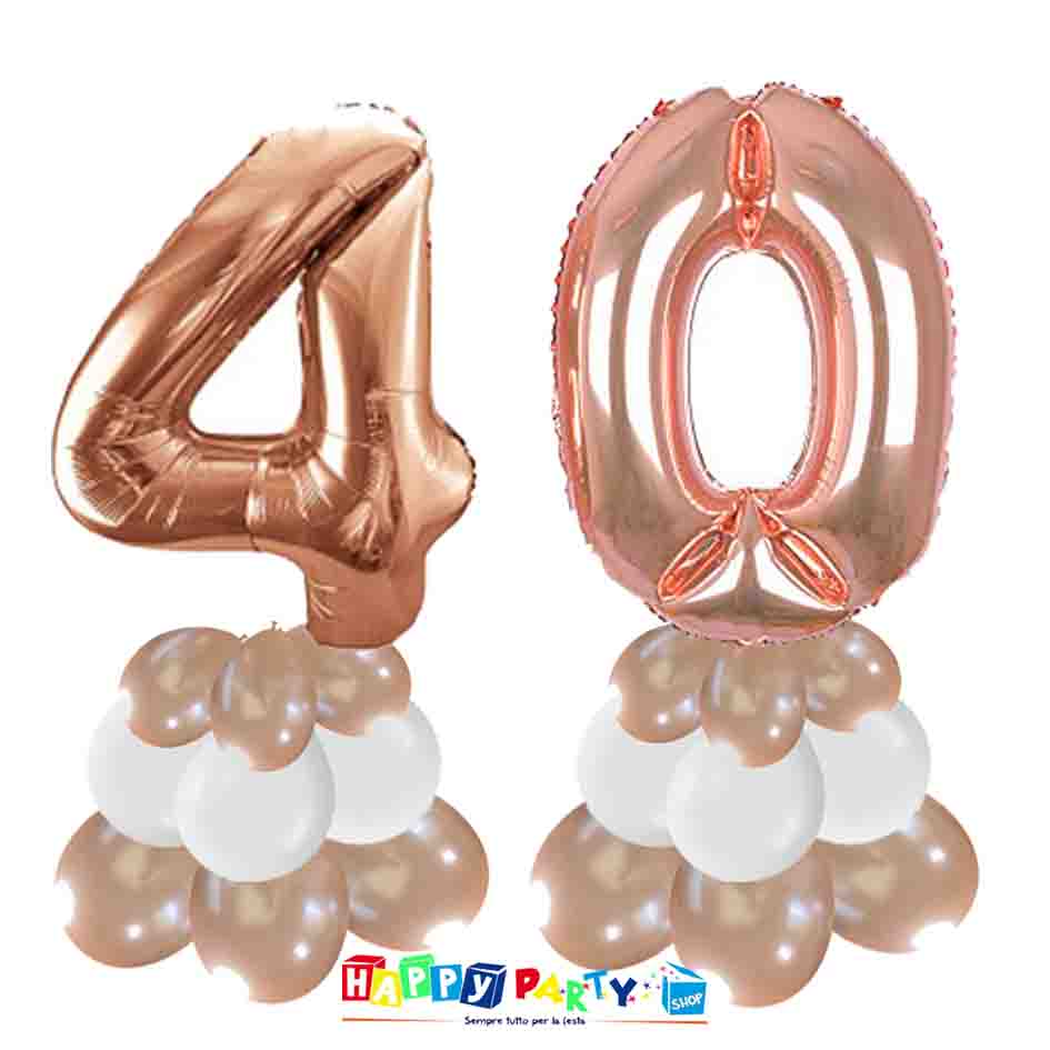 Composizione Centrotavola Palloncini 40 anni 30cm * Happy Party Shop *