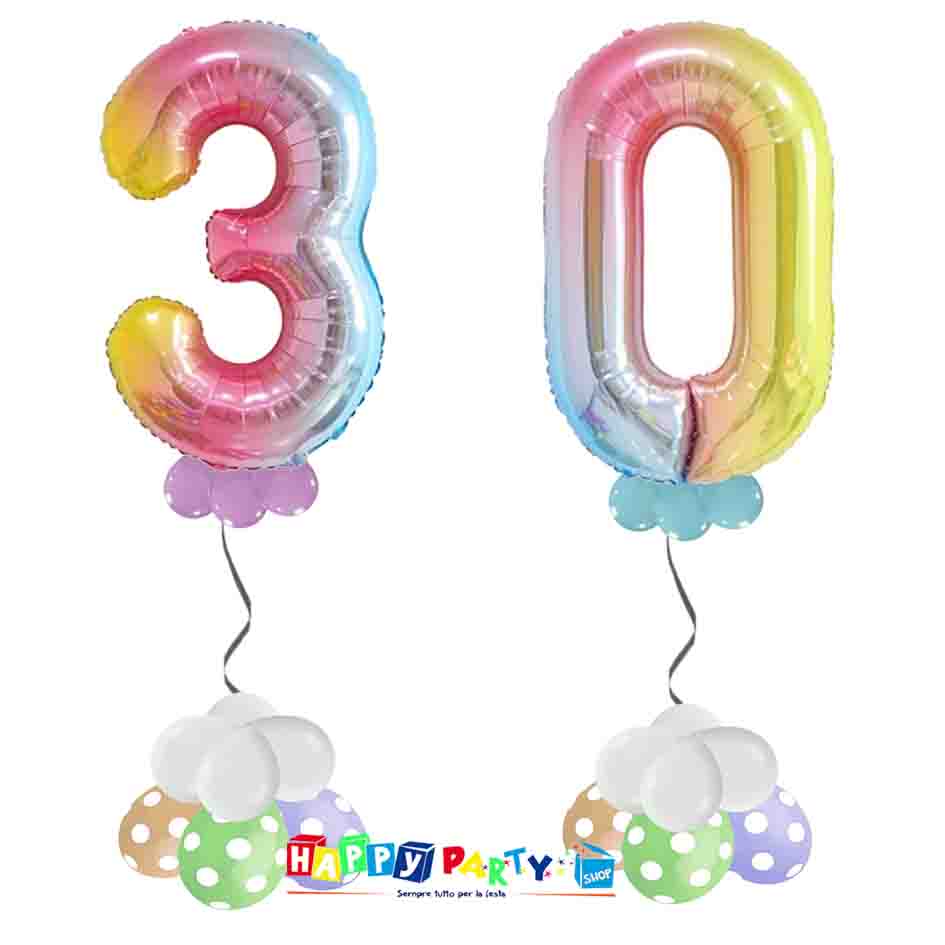 Composizione 2 Palloncini Numeri Grandi 100cm * Happy Party Shop *