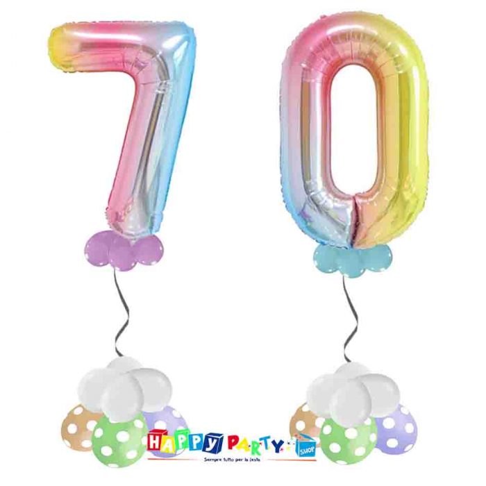 Composizione 2 palloncini numeri grandi 70 anni 100cm - immagine 7