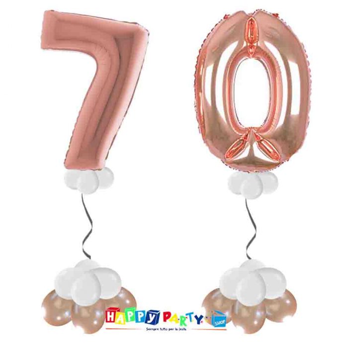 Composizione 2 palloncini numeri grandi 70 anni 100cm - immagine 5
