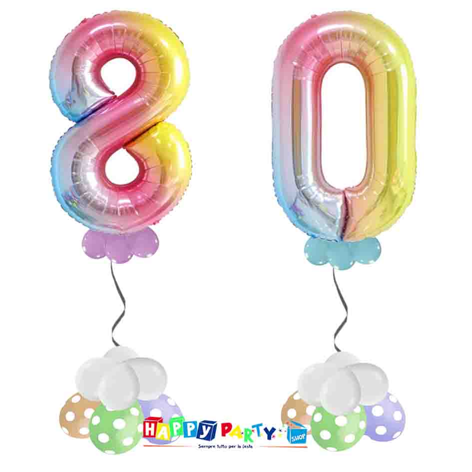 Composizione Palloncino Numero Grande 9 anni * Happy Party Shop *