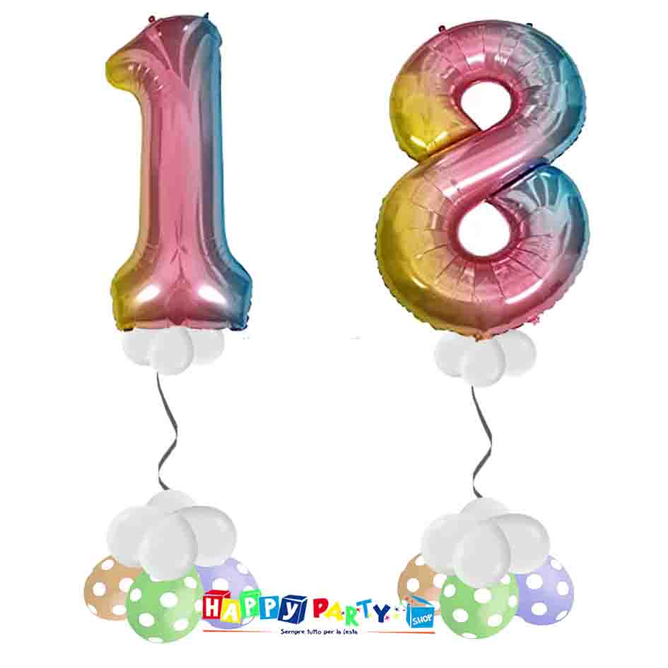 Composizione 2 Palloncini Numeri Grandi 100cm 60 Anni * Happy Party Shop *