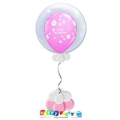 palloncini Bubble battesimo rosa