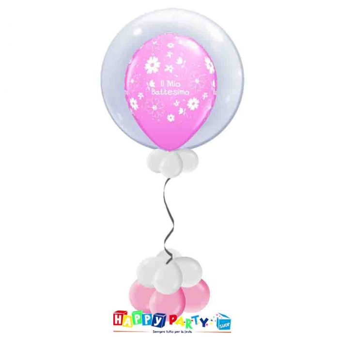 palloncini Bubble battesimo rosa