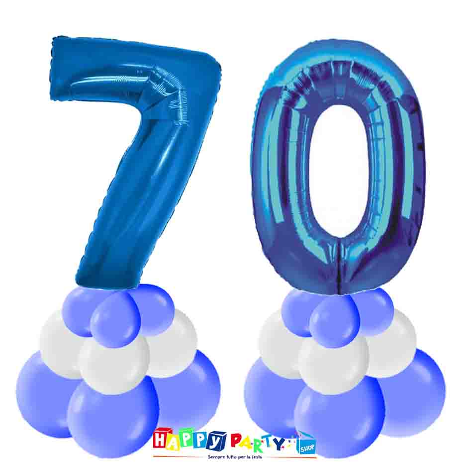 Composizione Centrotavola Palloncini 70 anni 30cm * Happy Party Shop *