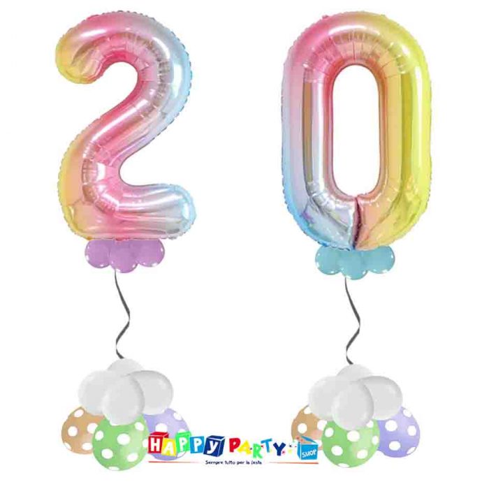 Composizione 2 Palloncini Numeri Grandi 100cm 20 Anni - immagine 2