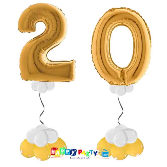 Composizione 2 Palloncini Numeri Grandi 100cm 20 Anni - immagine 7