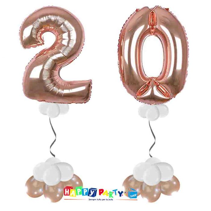 Composizione 2 Palloncini Numeri Grandi 100cm 20 Anni - immagine 8