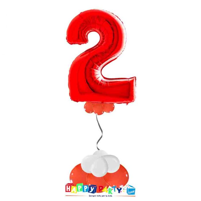 palloncini base da terra numeri singoli mylar 2 anni rosso