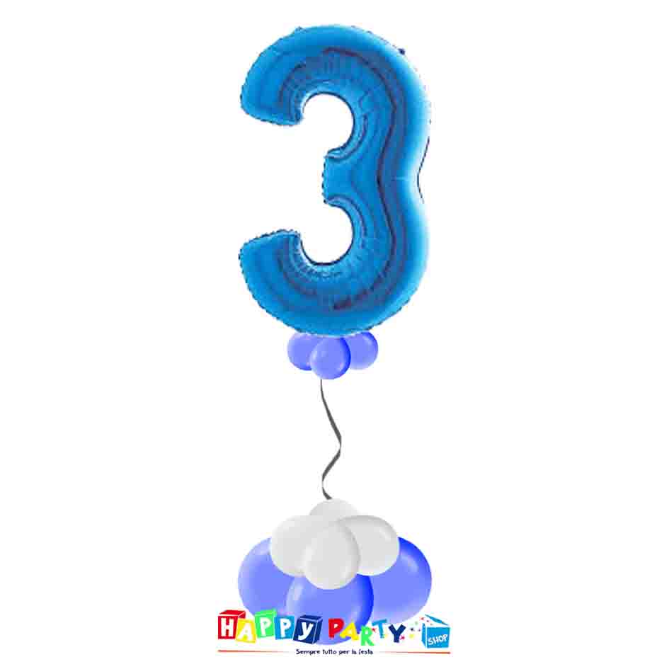 Composizione Palloncino Mylar 3 Palloncini ad elio Compleanno