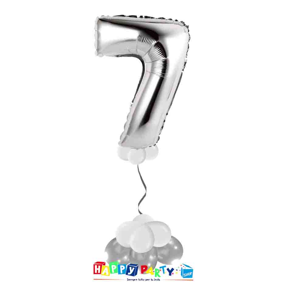 Composizione Palloncino Numero Grande 7 anni * Happy Party Shop *