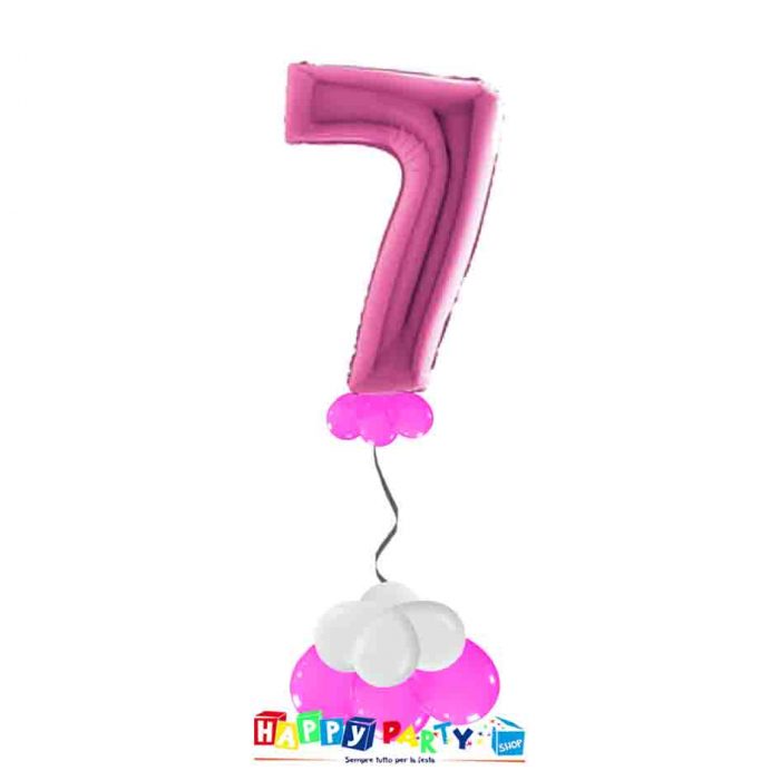 palloncini base da terra numeri singoli mylar 7 anni fuxia