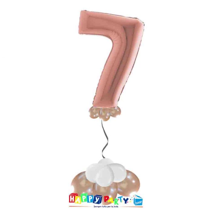 palloncini base da terra numeri singoli mylar 7 anni rosa gold