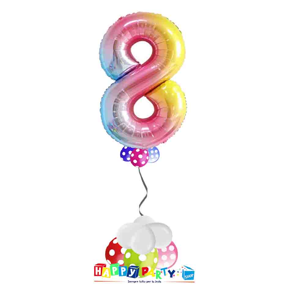 8 palloncini 30 anni colorati