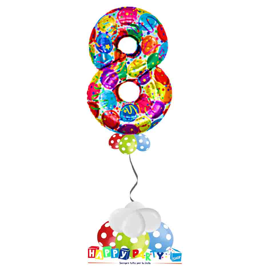 Siumir Numero Palloncino Blu Foil Palloncino Numero 8 Gigante Palloncino Digitali Decorazione Festa di Compleanno 