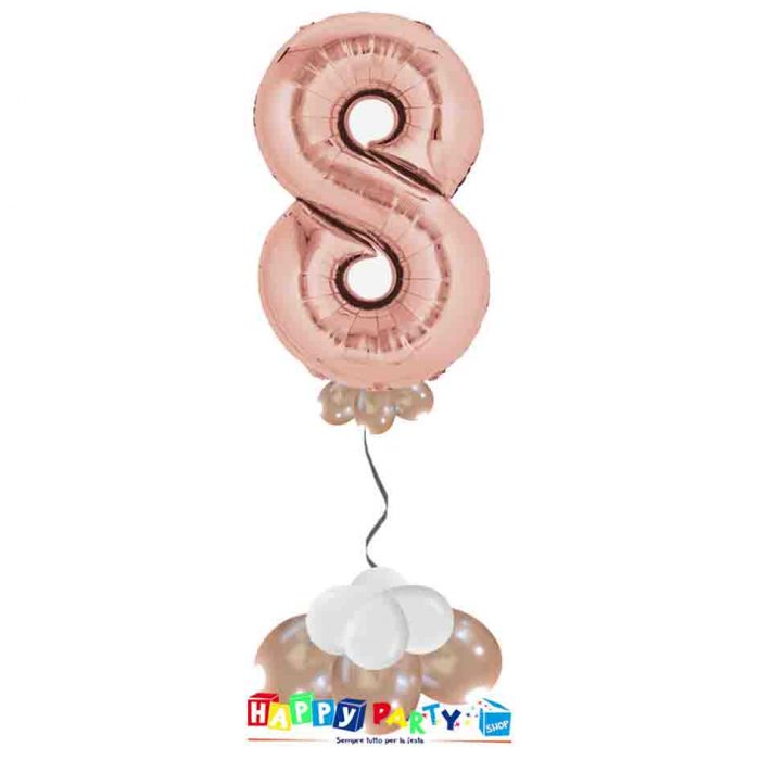 palloncini base da terra numeri singoli mylar 8 anni rosa gold