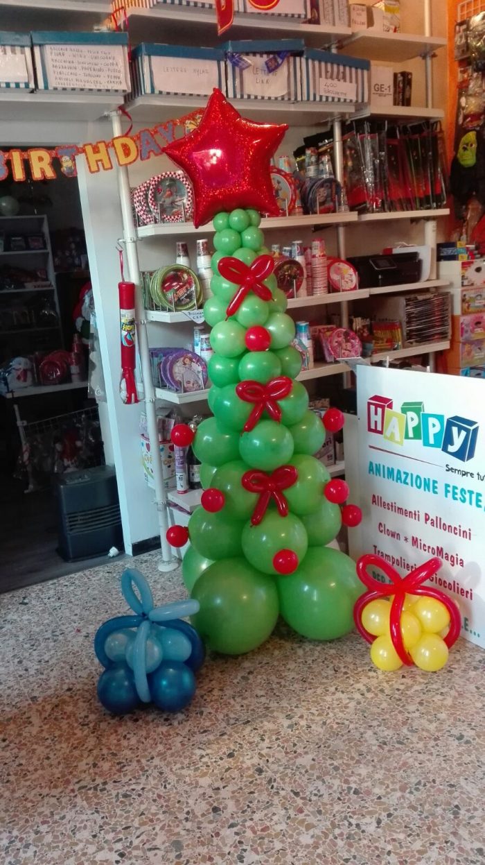 albero di natale palloncini happy party
