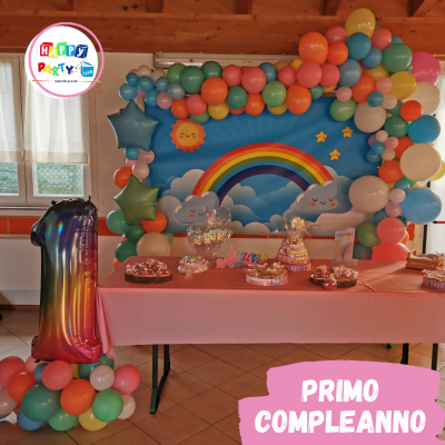 Allestimento aziendale con palloncini personalizzati - PARTYLANDIA