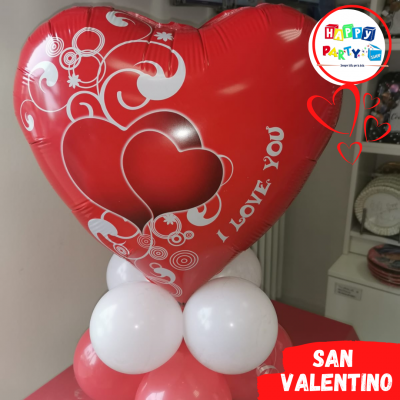 Composizione Centrotavola Palloncino cuore san valentino