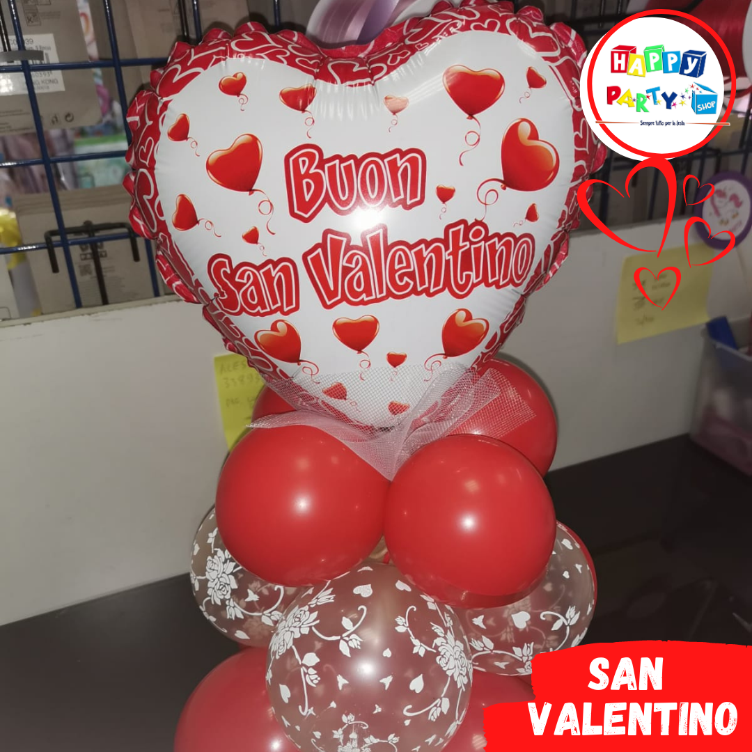 Composizione Centrotavola Palloncino cuore san valentino