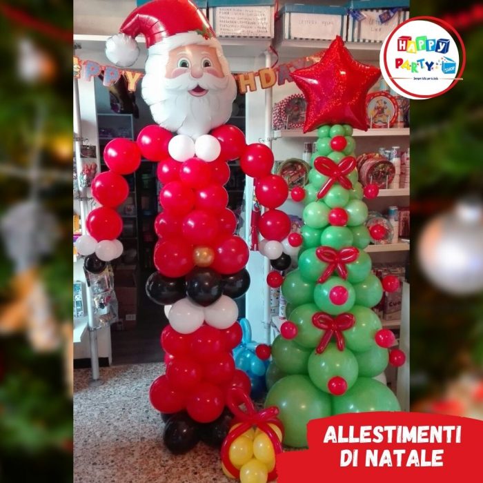 allestimenti palloncini babbo natale e albero