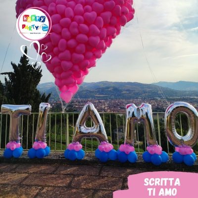 scritta palloncini ti amo San Valentino