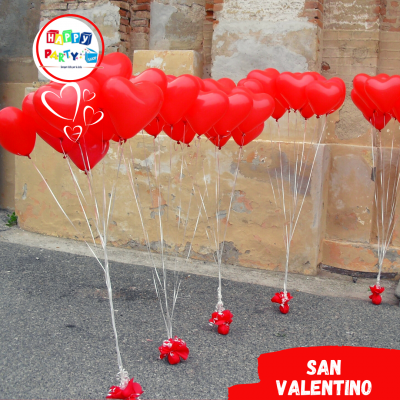 allestimento palloncini cuore rossi lattice